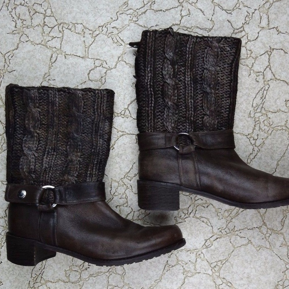 Stuart Weitzman Womens Brown Leather Boots Pimlico